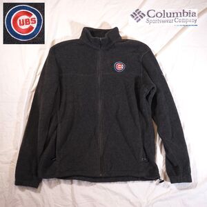 Chicago Cubs Columbia Fleece Jacket Full Zip Grey Embroidered Logo Large